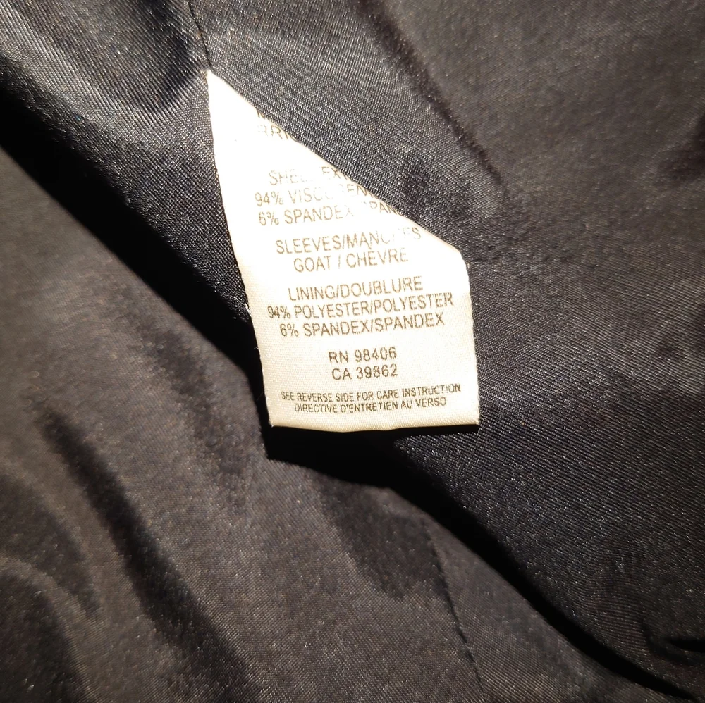 NWOT Black THEORY Leather Blazer Zipper Detail Jacket Open Front Pockets S Small - Picture 12 of 12